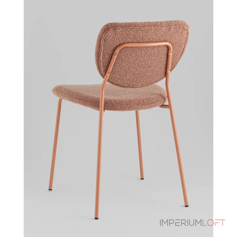Стул обеденный Gigi коричневый букле розовые ножки Stool Group УТ000039037 Стул обеденный Gigi коричневый букле розовые ножки Stool Group УТ000039037