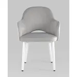 Стул Венера велюр серебристый ножки белые 2 шт Stool Group УТ000038665