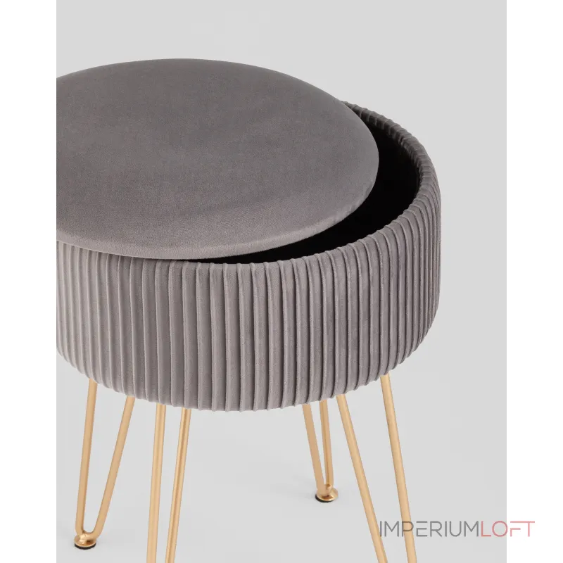 Пуф Астор серый Stool Group УТ000039497 от ImperiumLoft Пуф Астор серый Stool Group УТ000039497 от ImperiumLoft