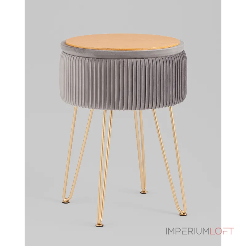 Пуф Астор серый Stool Group УТ000039497 от ImperiumLoft Пуф Астор серый Stool Group УТ000039497 от ImperiumLoft