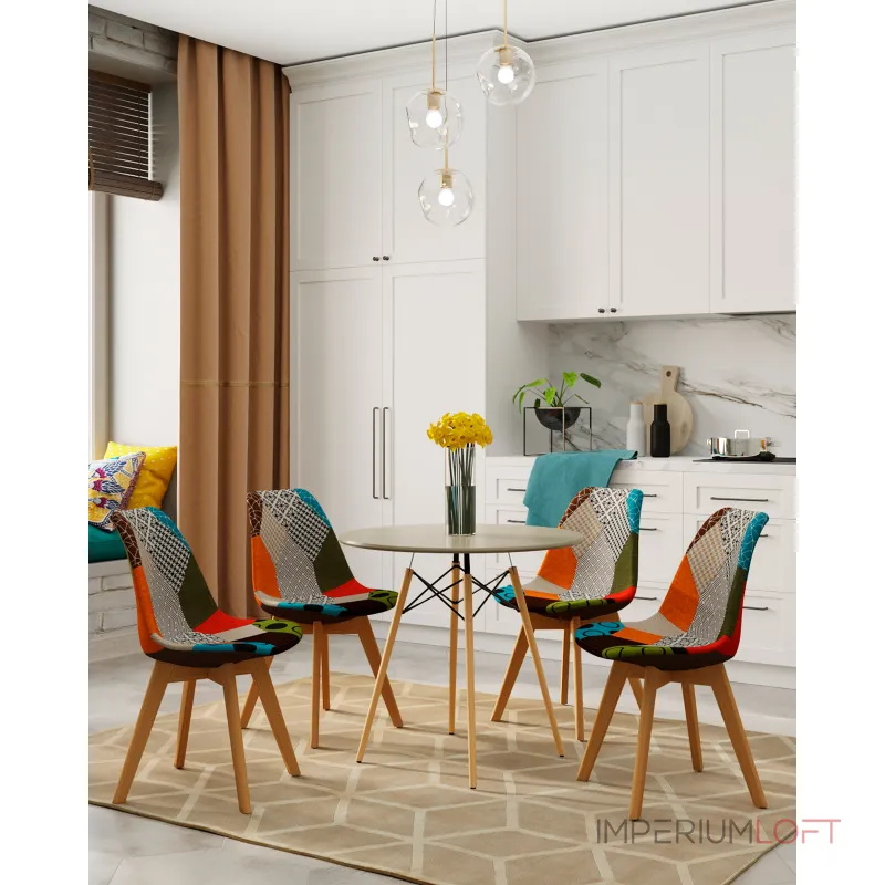 Стул FRANKFURT пэчворк 4 шт. Stool Group УТ000036624 Стул FRANKFURT пэчворк 4 шт. Stool Group УТ000036624