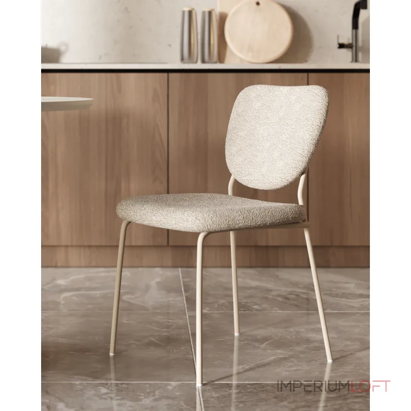 Стул обеденный Gigi серо-бежевый букле кремовые ножки Stool Group УТ000039038 от ImperiumLoft Стул обеденный Gigi серо-бежевый букле кремовые ножки Stool Group УТ000039038 от ImperiumLoft