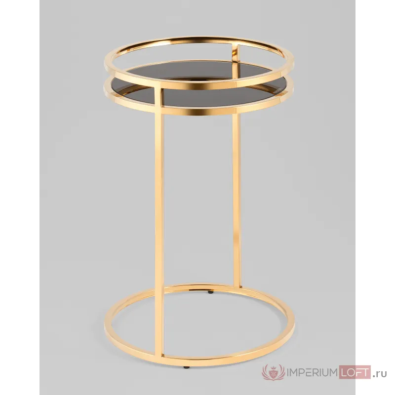 Журнальный столик Гестия 41*60см стекло черное сталь золото Stool Group УТ000039402 от ImperiumLoft