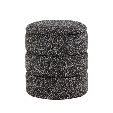Пуф с ящиком Hive XS букле черный меланж Stool Group УТ000038720