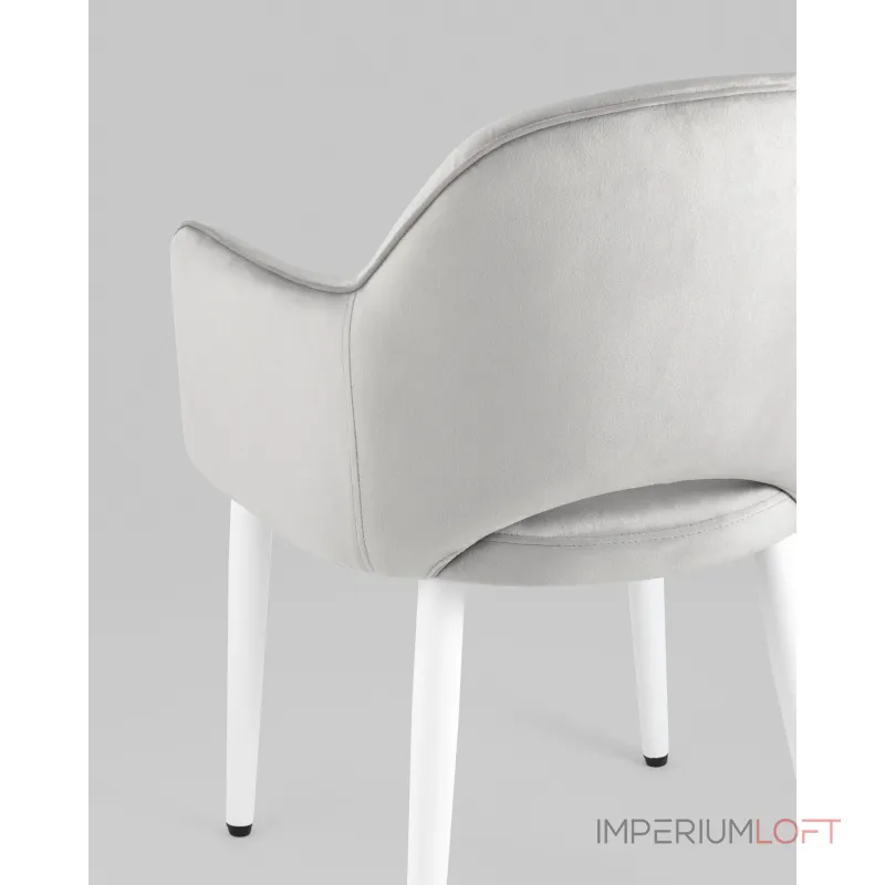 Стул Венера велюр серебристый ножки белые 2 шт Stool Group УТ000038665