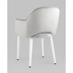 Стул Венера велюр серебристый ножки белые 2 шт Stool Group УТ000038665