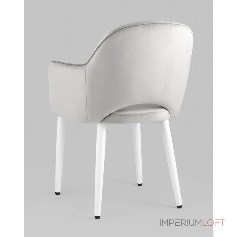 Стул Венера велюр серебристый ножки белые 2 шт Stool Group УТ000038665