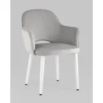 Стул Венера велюр серебристый ножки белые 2 шт Stool Group УТ000038665