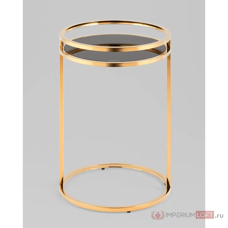 Журнальный столик Гестия 41*60см стекло черное сталь золото Stool Group УТ000039402 от ImperiumLoft