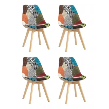 Стул FRANKFURT пэчворк 4 шт. Stool Group УТ000036624 Стул FRANKFURT пэчворк 4 шт. Stool Group УТ000036624