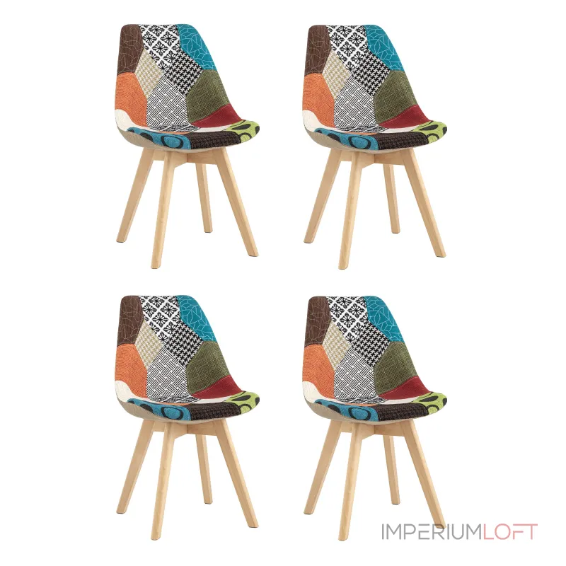 Стул FRANKFURT пэчворк 4 шт. Stool Group УТ000036624 Стул FRANKFURT пэчворк 4 шт. Stool Group УТ000036624