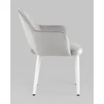 Стул Венера велюр серебристый ножки белые 2 шт Stool Group УТ000038665