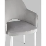 Стул Венера велюр серебристый ножки белые 2 шт Stool Group УТ000038665