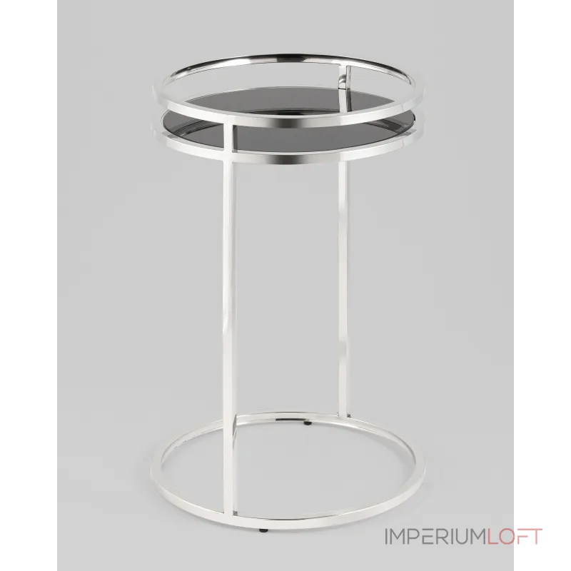 Журнальный столик Гестия 41*60см стекло черное сталь серебро Stool Group УТ000039401 Журнальный столик Гестия 41*60см стекло черное сталь серебро Stool Group УТ000039401