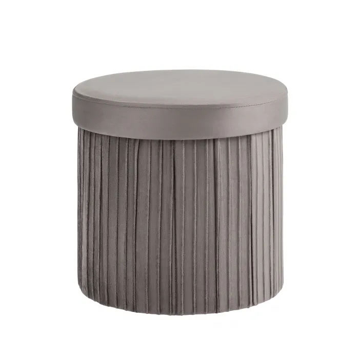 Пуф складной с ящиком Store Round антрацитовый Stool Group УТ000038967 от ImperiumLoft