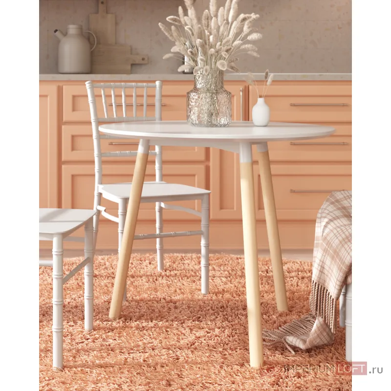 Стол круглый EAMES DST NEW D80 белый Stool Group УТ000039064 от ImperiumLoft