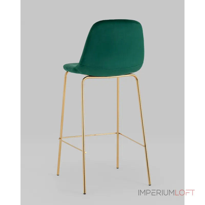 Стул барный Валенсия SN велюр зеленый золотые ножки 2 шт Stool Group УТ000038301 Стул барный Валенсия SN велюр зеленый золотые ножки 2 шт Stool Group УТ000038301