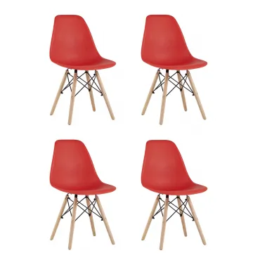 Стул Eames Style DSW красный x4 (разборный каркас) Stool Group УТ000037607