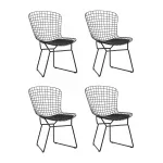 Стул обеденный Bertoia черный с черной подушкой 4 шт Stool Group УТ000037503 от ImperiumLoft