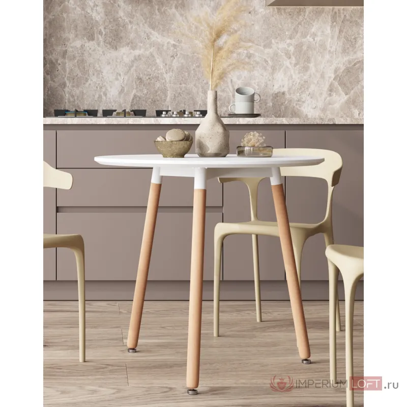 Стол круглый EAMES DST NEW D80 белый Stool Group УТ000039064 от ImperiumLoft