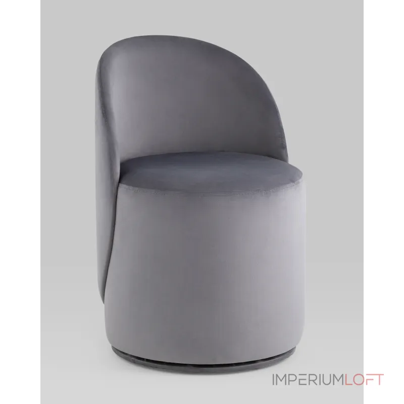 Пуф Loreen вращающийся велюр серый Stool Group УТ000039108 Пуф Loreen вращающийся велюр серый Stool Group УТ000039108