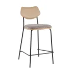Стул полубарный Casey серо-коричневый с бежевой экокожей Stool Group УТ000039576