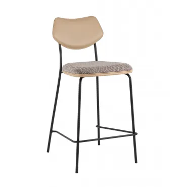 Стул полубарный Casey серо-коричневый с бежевой экокожей Stool Group УТ000039576
