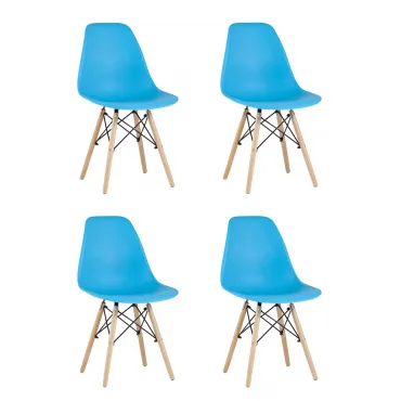 Стул Eames Style DSW бирюзовый x4 (разборный каркас) Stool Group УТ000037602
