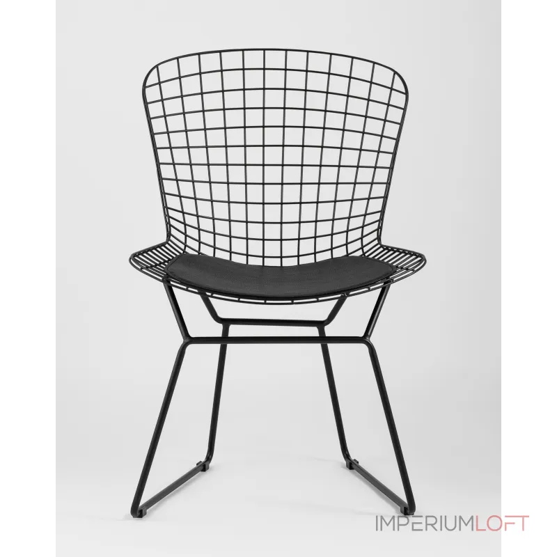 Стул обеденный Bertoia черный с черной подушкой 4 шт Stool Group УТ000037503 Стул обеденный Bertoia черный с черной подушкой 4 шт Stool Group УТ000037503