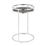 Журнальный столик Гестия 41*60см стекло черное сталь серебро Stool Group УТ000039401 от ImperiumLoft