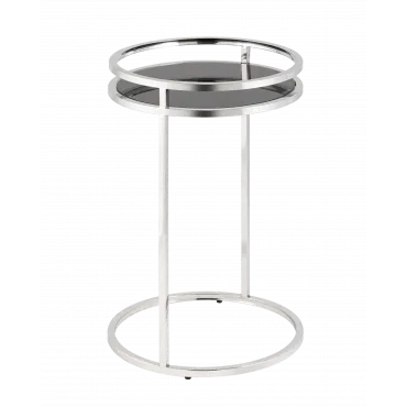 Журнальный столик Гестия 41*60см стекло черное сталь серебро Stool Group УТ000039401