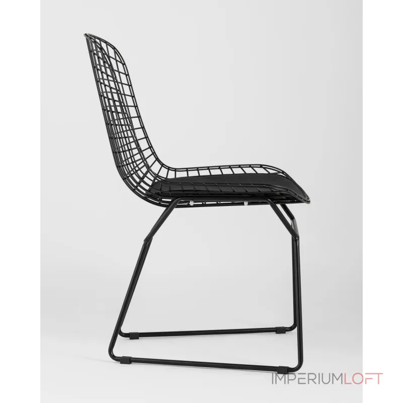 Стул обеденный Bertoia черный с черной подушкой 4 шт Stool Group УТ000037503 Стул обеденный Bertoia черный с черной подушкой 4 шт Stool Group УТ000037503