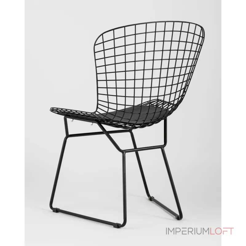 Стул обеденный Bertoia черный с черной подушкой 4 шт Stool Group УТ000037503 Стул обеденный Bertoia черный с черной подушкой 4 шт Stool Group УТ000037503