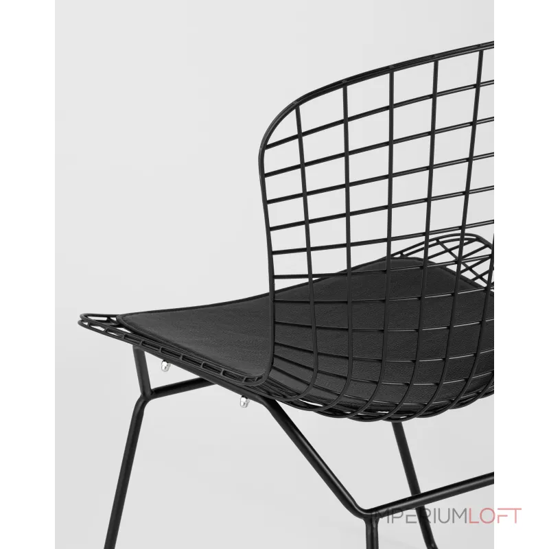 Стул обеденный Bertoia черный с черной подушкой 4 шт Stool Group УТ000037503 Стул обеденный Bertoia черный с черной подушкой 4 шт Stool Group УТ000037503