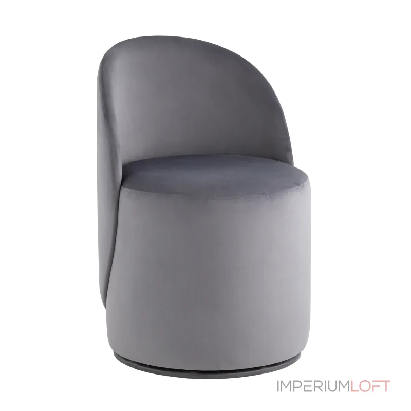 Пуф Loreen вращающийся велюр серый Stool Group УТ000039108 Пуф Loreen вращающийся велюр серый Stool Group УТ000039108