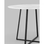 Стол обеденный Дакота 100*100 белый мрамор ножки черные Stool Group УТ000038565 от ImperiumLoft