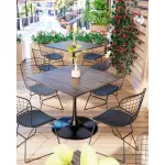 Стул обеденный Bertoia черный с черной подушкой 4 шт Stool Group УТ000037503 от ImperiumLoft