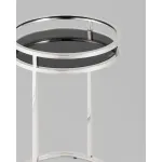 Журнальный столик Гестия 41*60см стекло черное сталь серебро Stool Group УТ000039401 от ImperiumLoft
