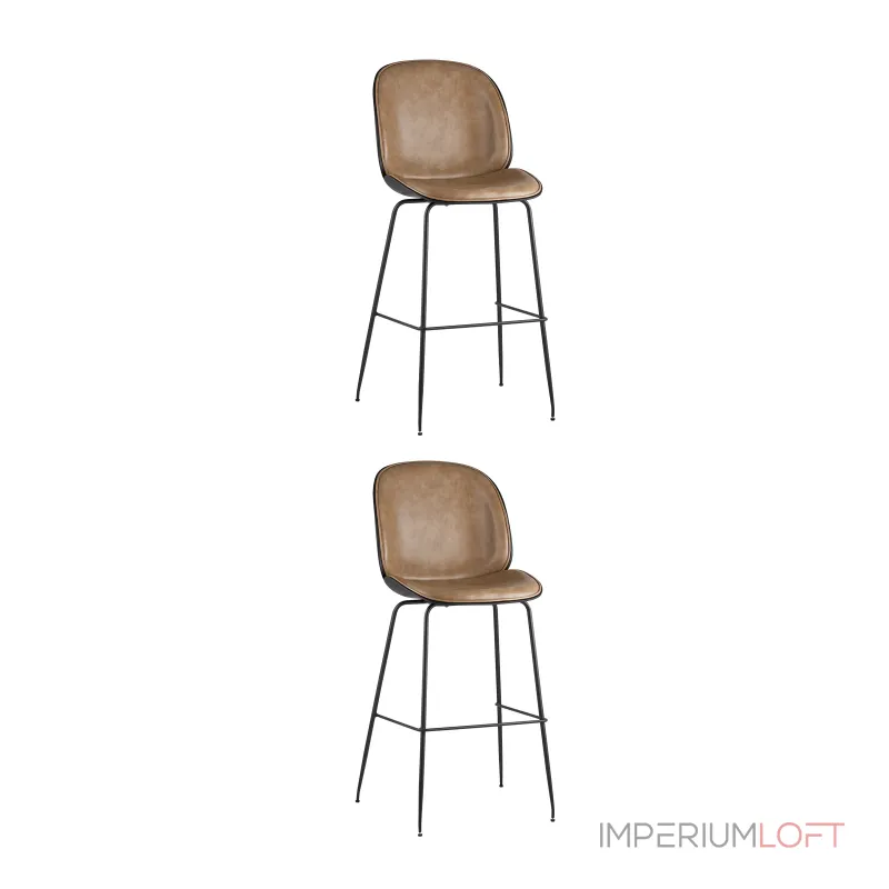 Стул барный Beetle PU со спинкой бежевый 2 шт Stool Group УТ000038315 Стул барный Beetle PU со спинкой бежевый 2 шт Stool Group УТ000038315