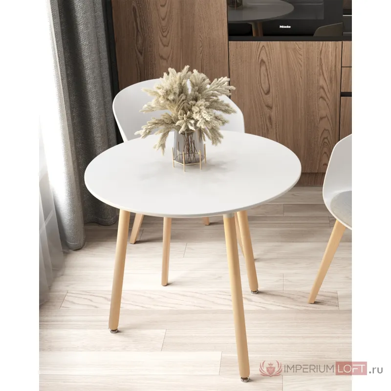 Стол круглый EAMES DST NEW D80 белый Stool Group УТ000039064 от ImperiumLoft