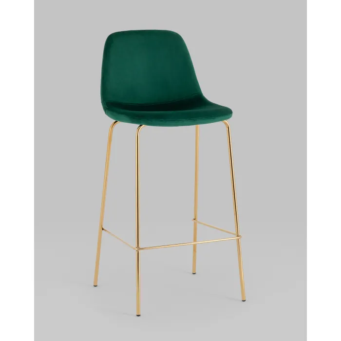 Стул барный Валенсия SN велюр зеленый золотые ножки 2 шт Stool Group УТ000038301 от ImperiumLoft