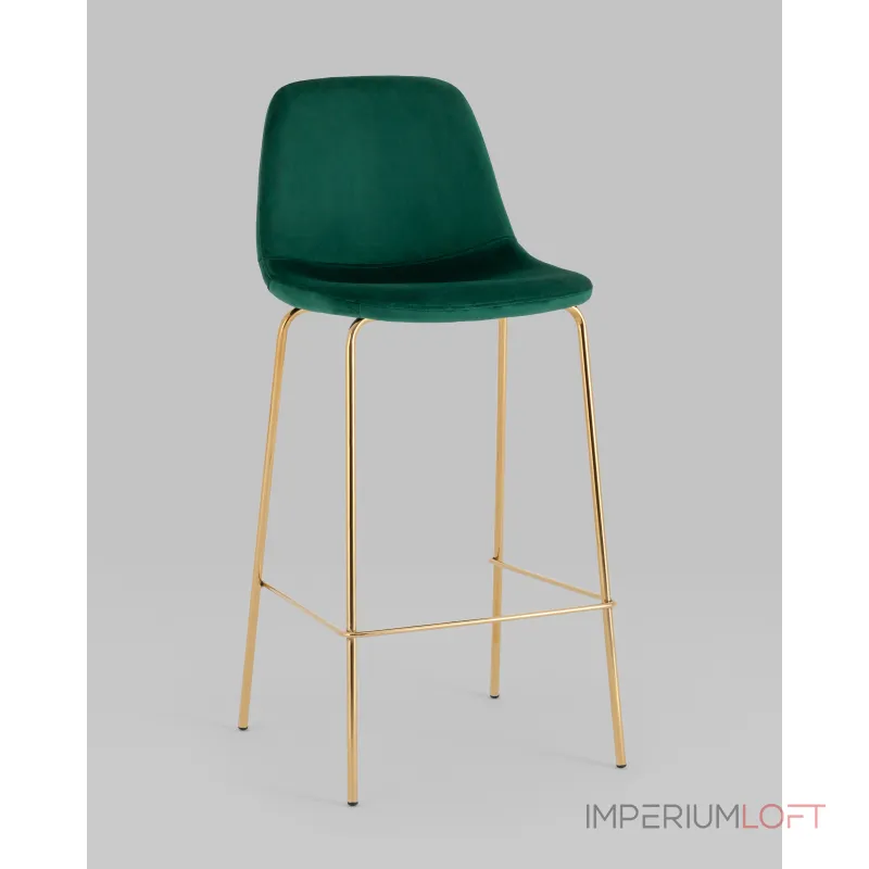 Стул барный Валенсия SN велюр зеленый золотые ножки 2 шт Stool Group УТ000038301 Стул барный Валенсия SN велюр зеленый золотые ножки 2 шт Stool Group УТ000038301