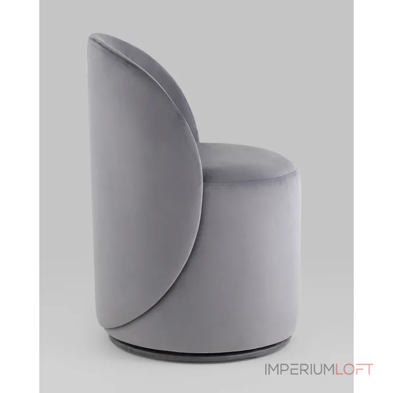 Пуф Loreen вращающийся велюр серый Stool Group УТ000039108 Пуф Loreen вращающийся велюр серый Stool Group УТ000039108