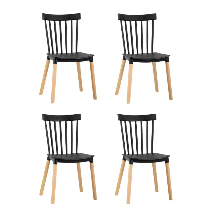 Стул Field пластик черный 4 шт. Stool Group УТ000037259 от ImperiumLoft