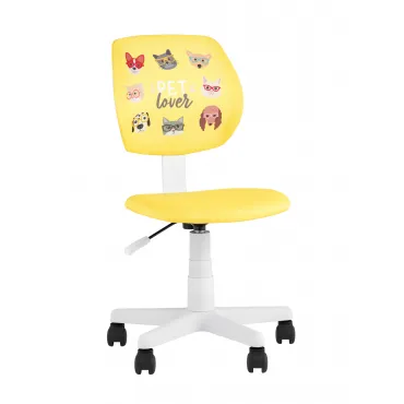 Кресло компьютерное детское ЛОЛО Pet Lover желтый пластик белый Stool Group УТ000039086