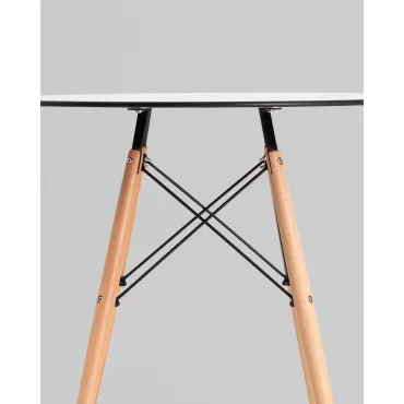 Стол круглый EAMES DSW NEW D80 стеклянный черный Stool Group УТ000039069 от ImperiumLoft