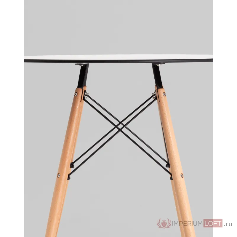 Стол круглый EAMES DSW NEW D80 стеклянный черный Stool Group УТ000039069 от ImperiumLoft