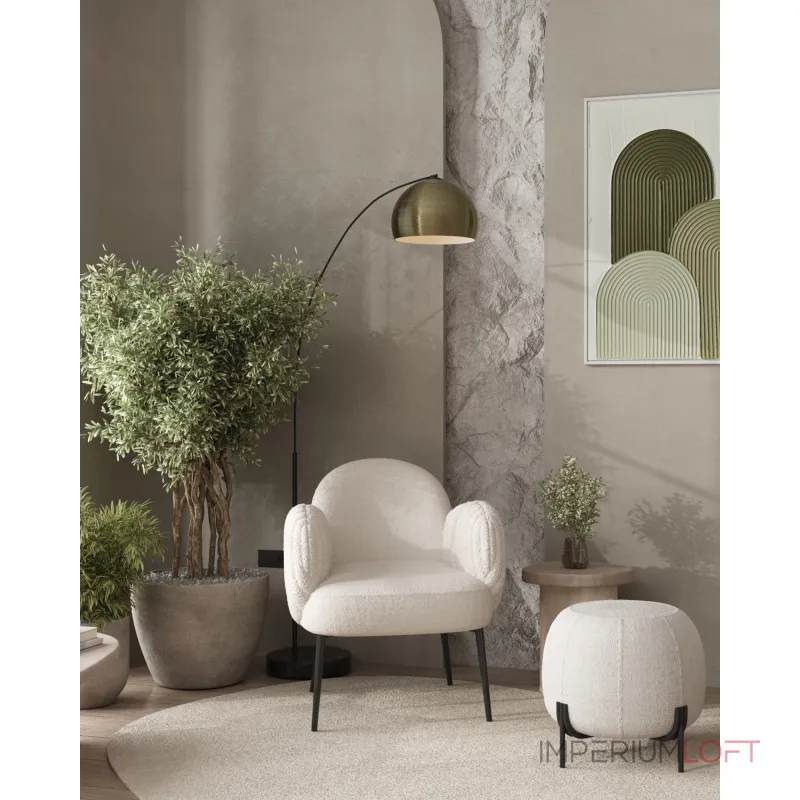 Кресло Wave Stripes букле белый Stool Group УТ000038941 от ImperiumLoft Кресло Wave Stripes букле белый Stool Group УТ000038941 от ImperiumLoft