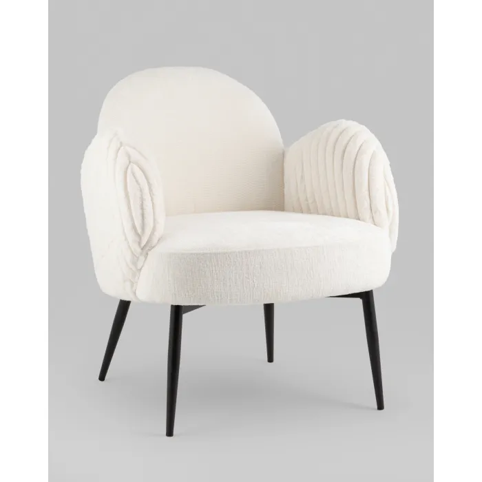 Кресло Wave Stripes букле белый Stool Group УТ000038941 от ImperiumLoft