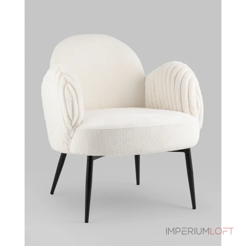 Кресло Wave Stripes букле белый Stool Group УТ000038941 от ImperiumLoft Кресло Wave Stripes букле белый Stool Group УТ000038941 от ImperiumLoft